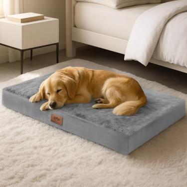 Imagem de Sytopia Cama ortopédica para cães grandes, cama extra grande para animais de estimação de 106 cm, capa removível lavável à prova d'água, parte inferior antiderrapante, colchão durável para ambientes