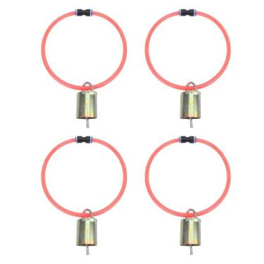 Imagem de Fockety Conjunto de 4 Coleiras para Cabras com Sino, Fivela Automática, Coleira de Borracha Macia e Confortável para Ovelhas e Animais de Fazenda, Design Seguro Anti Emaranhamento