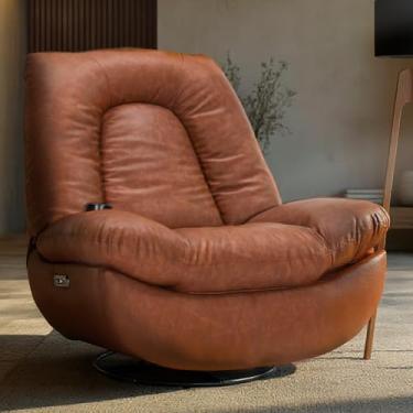 Imagem de Poltrona Reclinável Elétrica com Massagem e Aquecimento Salvana L07 Couríssimo Marrom - Lyam Decor