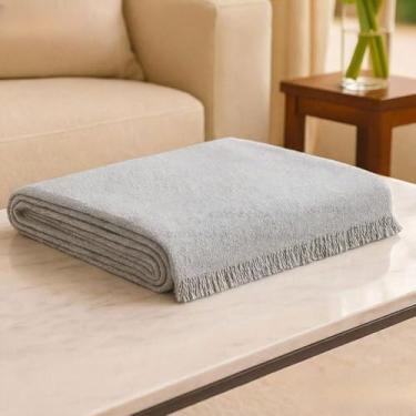 Imagem de Manta para Sofá 3,00 X1,80m / 2,40 X 1,80m / 2,10 X 1,20m Manta Sofa Gigante, Elegante e Atraente(POP-2,10x1,20 CINZA CLARO)