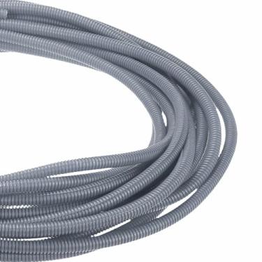 Imagem de DMiotech Tubo dividido de tear de arame de 15,2 m, protetores de cabo da Pet flexível para gerenciamento de cabos de conduíte para escritório, casa, jardim, cinza