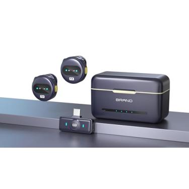 Imagem de UouNeaCo Microfone sem fio para iPhone, iPad, Android, microfone de lapela para gravação de vídeo – pacote com 2 microfones para iPhone, gravação cristalina com USB-C para podcast, ASMR