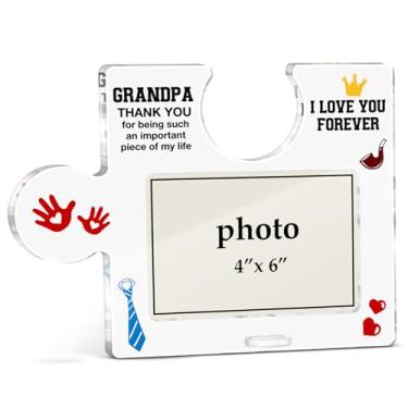 Imagem de Porta-retrato para vovô, presente de aniversário para netos, Dia dos Pais, Dia de Ação de Graças, Natal, Quebra-cabeça de acrílico para avô, molduras para fotos de mesa, horizontal de 10 x 15 cm