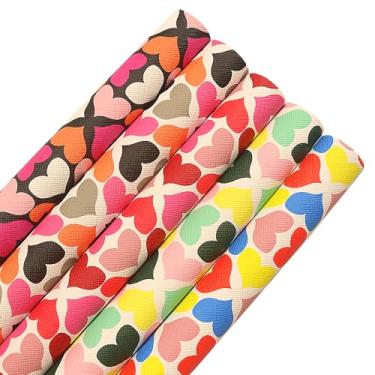 Imagem de Yuanchuan Lençóis de couro romântico, 20,8 cm x 30 cm (21 x 30 cm) A4, 5 peças de tecido sintético, bom para artesanato faça você mesmo, brincos, laços, carteiras, toucado, decoração, toalha de mesa