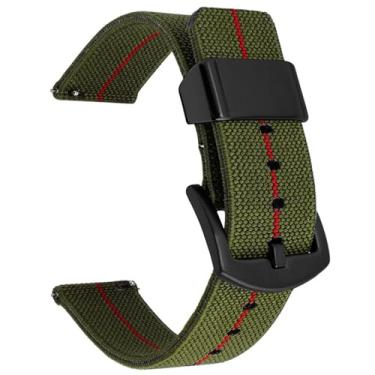Imagem de Aoeiwv Pulseira de relógio de nylon de tecido elástico de 18 mm, 20 mm, 22 mm, 24 mm, à prova d'água, de liberação rápida, pulseira de reposição para homens e mulheres