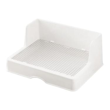 Imagem de MotiveTech Caixa de areia para com grade, acessórios para gaiola de animais de estimação, vaso sanitário portátil, caixa de cama para chinchilas, Grade Pequena de 10