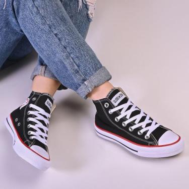 Imagem de Tênis Casual Star Cano Alto Preto - Sem Marca, 37