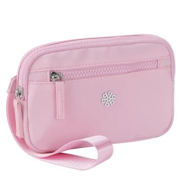 Imagem de questAll Carteira feminina leve, impermeável, de nylon, RFID, bolsa de viagem multifuncional, design prático 9103, rosa