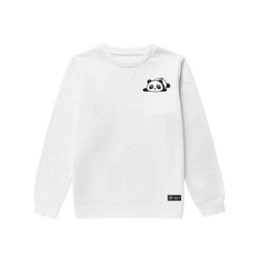 Imagem de Blusão Moletom Infantil Panda Personalizado sem Capuz gola Redonda-Unissex