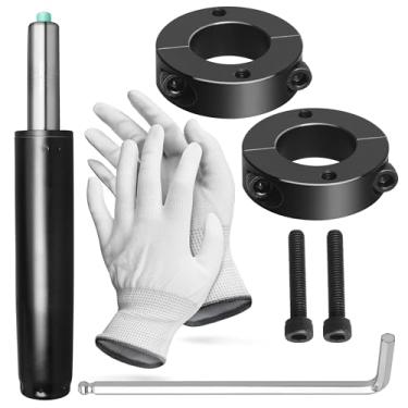 Imagem de Cilindro universal de elevação a gás para cadeira de escritório, 4 pistões de substituição pneumáticos hidráulicos pretos resistentes para mesa, cadeiras de jogos, com 2 peças de conjunto de