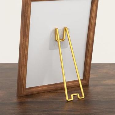Imagem de Suporte adesivo para moldura, cavalete de metal com autoadesivo para exibição de fotos, para porta-retratos de 22 a 36 cm de altura (dourado, grande)