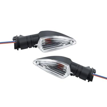 Imagem de Luzes LED piscantes, sinais de mudança de motocicleta, abs e traseira dianteira, revestimento branco âmbar iluminação e M-Slaz mais para, 13 x 8,5 cm / 5 x 8,4 cm, fio de 38 cm