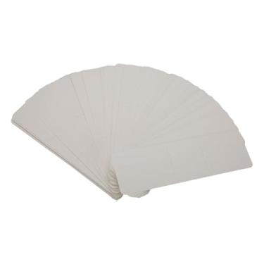 Imagem de Kraft marcador mangas diy artesanato em branco bookmark titular caneta mangas para exibição jóias crochê artesanato 50 pçs 5.9x1.8 polegada papel kraft (Branca)