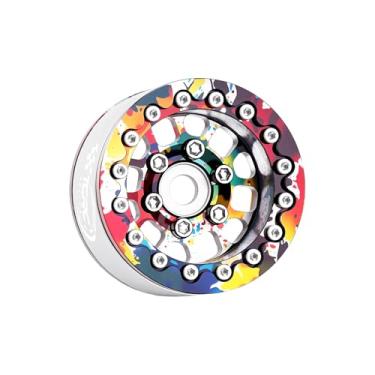 Imagem de TCRC 4PCS Deep Dish Splash Anodizing Aluminum 1.55 Inch Wheels Hubs for 1/10 RC Axial AX90069 D90 TF2 Tamiya CC01 1/18 UTB18 Capra Buggy Upgrades