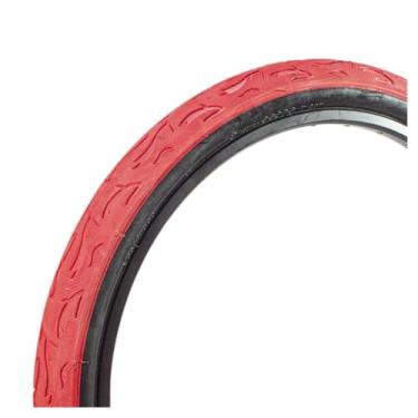 Imagem de Pneus de bicicleta, aros 26 x 2,50, padrão de balão de chama, extremidade virada para cima, extra largos(Vermelho)