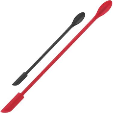 Imagem de Conjunto de 2 mini espátulas, raspadores de cozinha de silicone com cabeça flexível, ferramentas de cozinha reutilizáveis para cozinhar