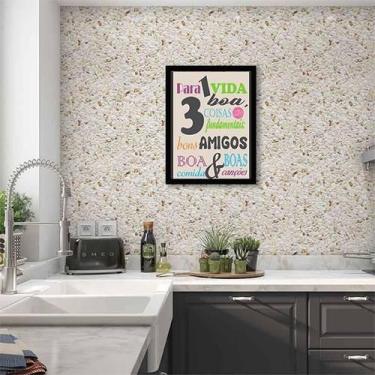 Imagem de Quadro Decorativo Receita Para Uma Vida Boa 34x23cm - Quadros On-Line