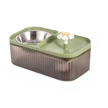 Imagem de Dispensador AutomáTico De áGua E Comedouro – Adequado Para Gatos E CãEs(VERDE)