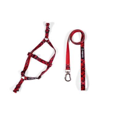 Imagem de Kit Peitoral e Guia para Cachorro – Conforto e Segurança para Passeios de Pequeno, Médio e Grande Porte(Red Mouse,Pequeno)