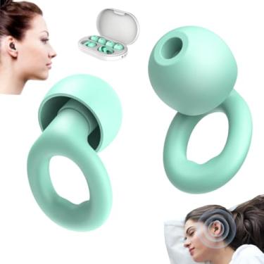 Imagem de NWX Protetor de Ouvido para Dormir | Abafador de Ruídos e Tampão Auricular Antirruído | Silicone Confortável e Reutilizável para Sono Profundo, Anti Ronco e Noites Tranquilas (Verde, Tamanho único)