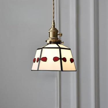 Imagem de Lustre retrô de latão para espaços loft antigos e iluminação de cabeceira vintage, perfeito para restaurantes em antigos armazéns e pousadas costeiras (K)