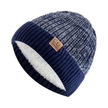 Imagem de Gorro De Tricô Feminino Quente Forrado Sem Aba Para Uso Diário No Outo