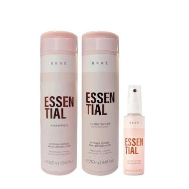 Imagem de Kit Braé Essential Shampoo 250ml + Condicionador 250ml + Fluído Repara