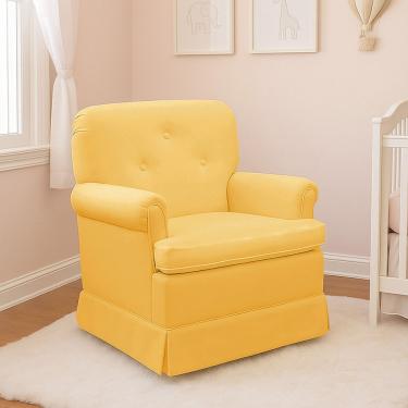 Imagem de Poltrona De Amamentação Base Balanço Lígia Sintético E03 - D'rossi Cor Amarelo