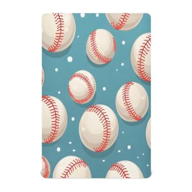 Imagem de CEBUGI Lençol de berço elástico para bebês meninos e meninas, fundo de bolas de beisebol, portátil, pacote N Play, lençol com elástico para crianças, material neutro, ultra macio, colchão infantil