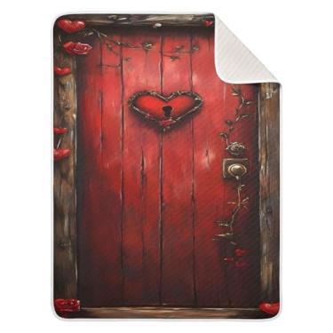 Imagem de xigua Cobertor de algodão para bebês com porta vermelha com coração, cobertor leve e macio para berço, carrinho de bebê, cobertores de berçário, 76 x 101 cm