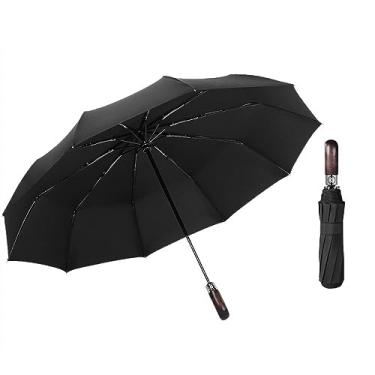 Imagem de LMJYU Guarda-chuva automático masculino à prova de vento forte guarda-chuva dobrável