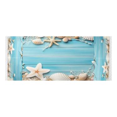 Imagem de Wassud Capas de lavadora e secadora com tema de praia, protetor de lavadora com sacos de armazenamento, capa de geladeira à prova de poeira com bolsos para lavanderia doméstica, cozinha, 120 x 55 cm