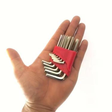 Imagem de Conjunto de chaves Allen, 8 peças SAE (1/40.6 cm-1/10.2 cm), conjunto de chaves Allen L-hexagonal, tamanho visível marcado para bicicleta - reparo de eletrodomésticos, montagem de móveis