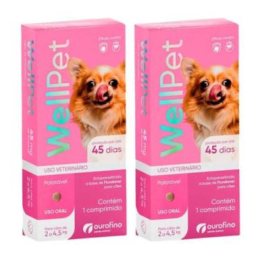 Imagem de Combo 2 WellPet 45 mg Cães de 2 a 4,5Kg Ourofino - 1 Comprimido