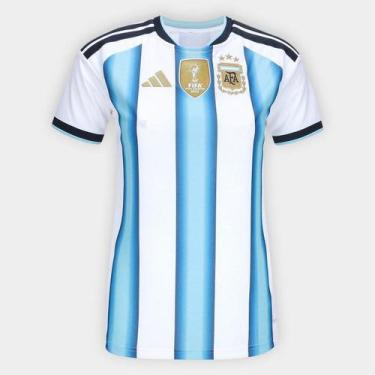 Imagem de Camisa Seleção Argentina Home Torcedor 2026 s/n Adidas Feminina, Branc
