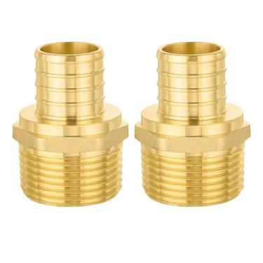 Imagem de Niikappu Pacote com 2 acessórios PEX, adaptador NPT roscado macho de 2,5 cm PEX 2,5 cm, ASTM F1807