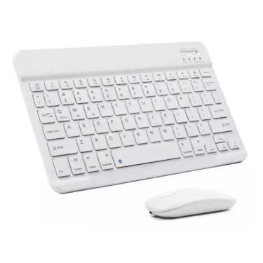Imagem de Teclado Slim Sem Fio Bluetooth Português Abnt2 Mouse