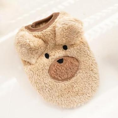 Imagem de Suéter de lã para cães, camisetas de tricô para meninas, fofos, suéteres quentes de inverno, estampa de filhote de cachorro, urso e gatinho, roupas espessas para animais de estimação