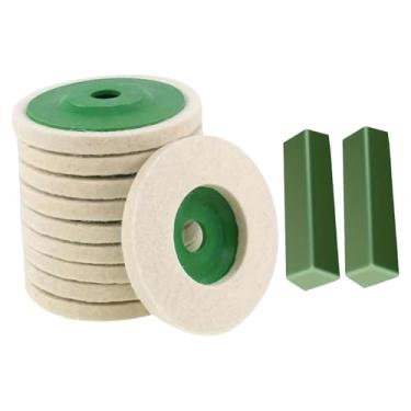 Imagem de Baoblaze Conjunto de 12 Discos de Polimento de Feltro de Lã para Substituição em Esmerilhadeiras Angulares.