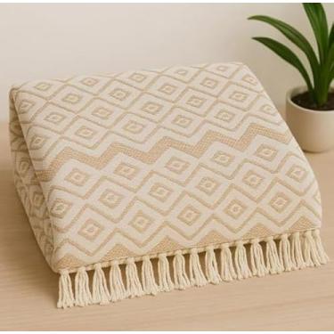 Imagem de Manta Para Sofá Gigante Luxo KING Manta Decorativa Premium 100% Algodão – Capa Protetora e Decorativa para Sofá Cama ou Sala (KING 3mx1,80m AREIA)