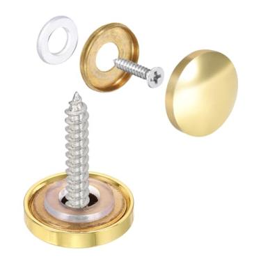 Imagem de uxcell Capa decorativa de parafuso de espelho para unhas de aço inoxidável 8 peças, 18mm