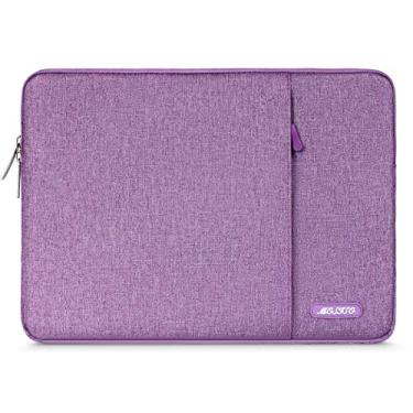 Imagem de Capa MOSISO para laptop de 15, 15,6 e 16 polegadas, compatível com MacBook Pro 16 M4, M3, M2 e M1, notebook HP, Acer, Dell, Lenovo, ASUS, bolsa vertical de poliéster com bolso, violeta-claro