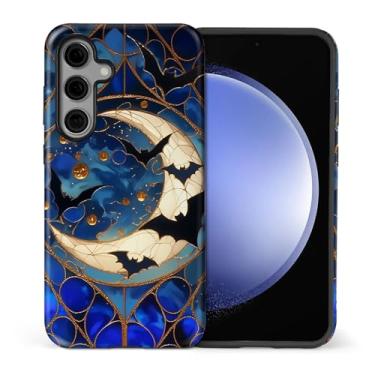 Imagem de CARLOCA Capa para Samsung Galaxy S25 FE, morcegos do Dia das Bruxas Assustador Lua Estrelas Design - Proteção Dupla Híbrida TPU Macio + PC Rígido, Capa à Prova de Choque Anti-Riscos Masculino Feminino