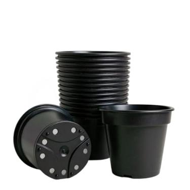 Imagem de Vaso Pote Redondo Plástico Bocal Muda Plantas Flores(Kit 10)