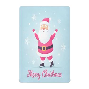 Imagem de Qilmy Lençóis de bebê Cheerful Christmas, macio, respirável, de microfibra elástica, lençol com elástico para meninos e meninas, lençol com elástico portátil 132 x 71 cm