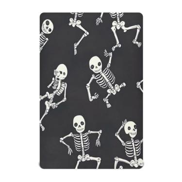 Imagem de JUZIHAI Lençol de berço de Halloween para meninos e meninas, capa de colchão de bebê macio elástico respirável para berço padrão e cama infantil, 132 x 71 cm