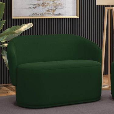 Imagem de Sofá 2 Lugares Namoradeira Orgânica Para Sala Malu Suede Verde M11 - D'rossi
