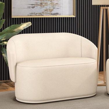 Imagem de Sofá 2 Lugares Namoradeira Orgânica Para Sala Malu Sintético Bege M11 - D'rossi