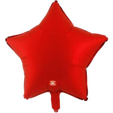 Imagem de Balão Metalizado Estrela Vermelha Fosco 45CM - Sao Roque