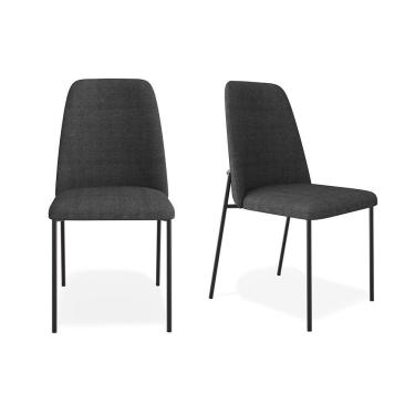 Imagem de Conjunto 02 Cadeiras Livia Linho Grafite - Ssx Multicoisas